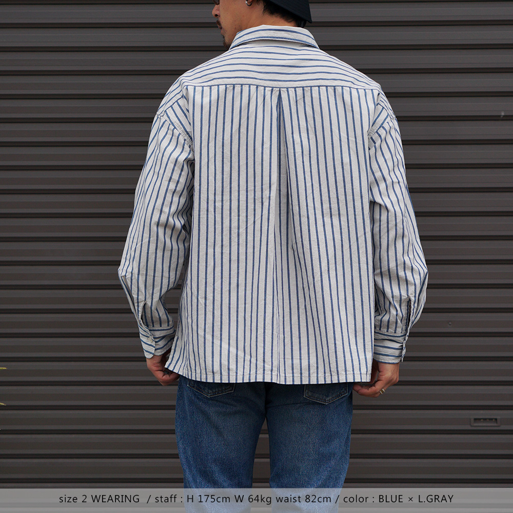 EDIT CLOTHING / Stripe loose open shirts(ストライプルーズオープン