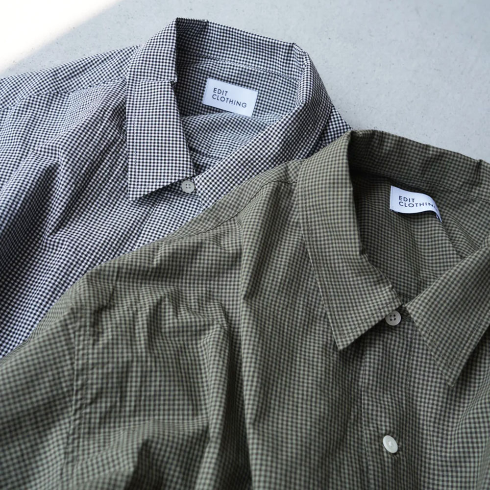 7-8月お届け】EDIT CLOTHING / GINGHAM CHECK SHORT SLEEVE SHIRT