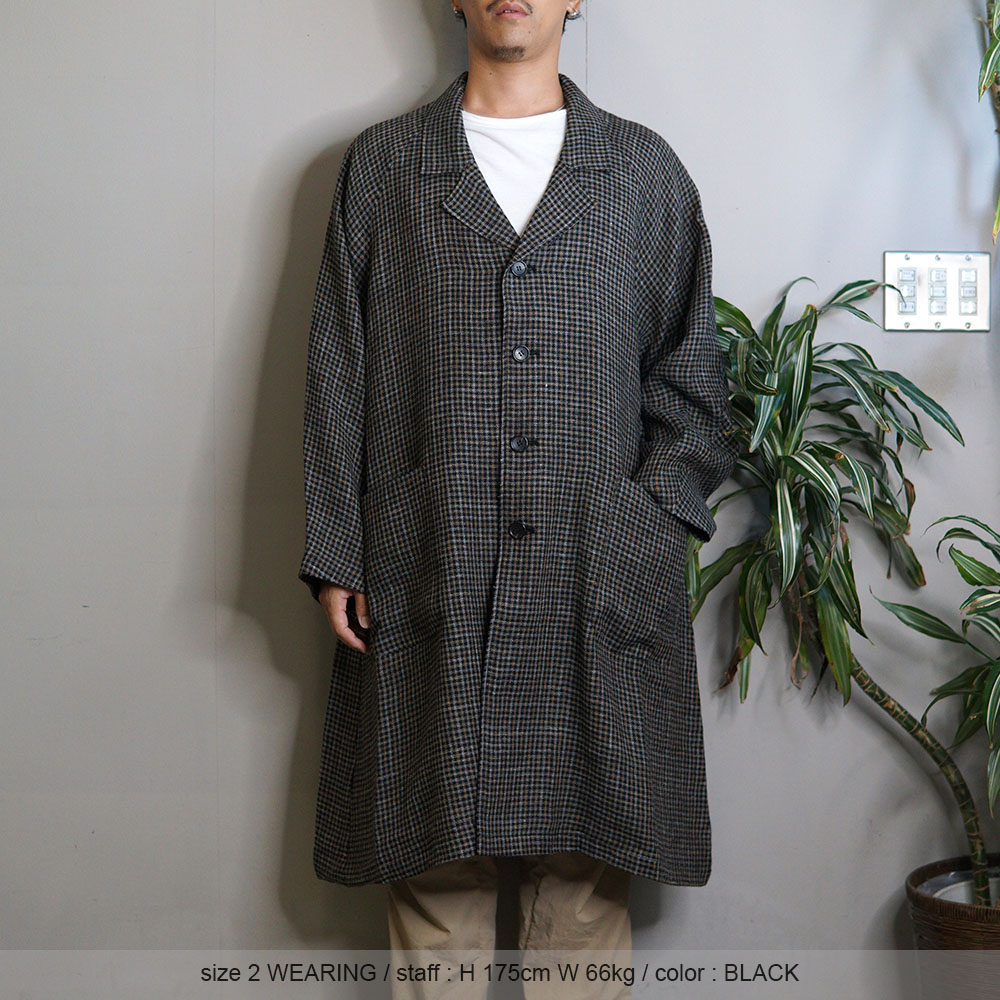 H.UNIT / Wool Check Raglan Atelier Coat / BLACK / H-CT028 - Select Shop  D-River【ディーリバー】ファッション公式通販サイト