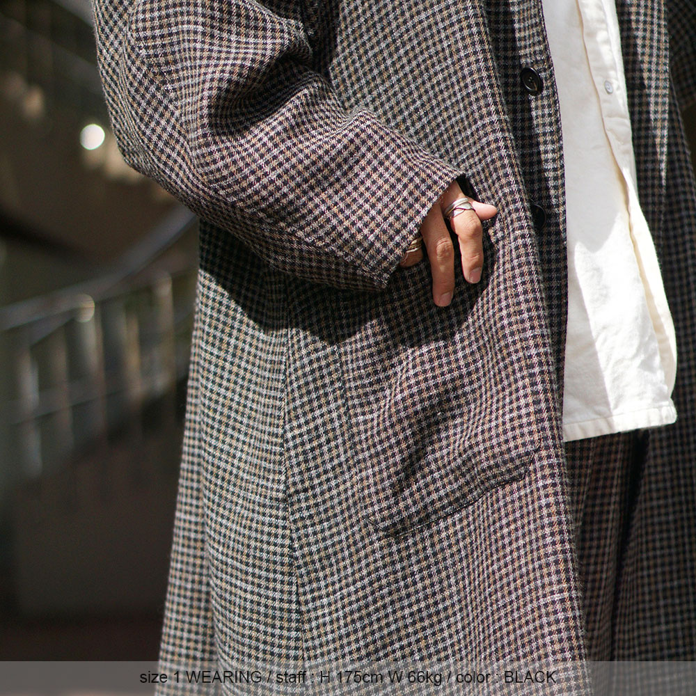 H.UNIT / Wool Check Raglan Atelier Coat / BLACK / H-CT028 - Select Shop  D-River【ディーリバー】ファッション公式通販サイト